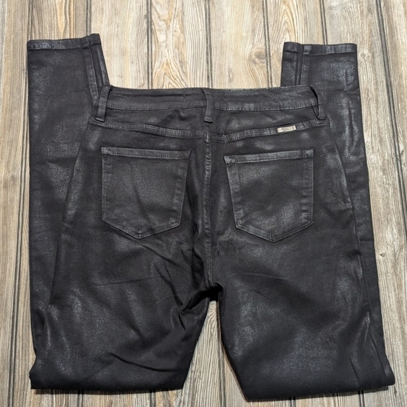 KanCan size 9 black skinny jeans in distressed leather-like fabric - Picture 11 of 11